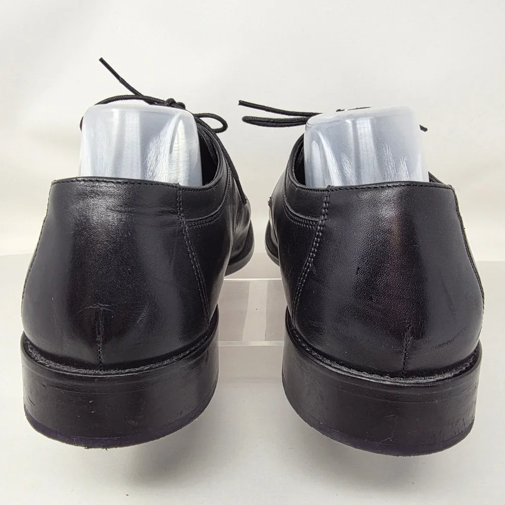 J. Murphy Johnston & Murphy Dress Shoes Men 11 WIDE Cap Toe Black Leather Oxford
